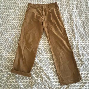 Mother Jeans Brand Pleated Greaser Prep cropped chinos SZ 29 Hula Green